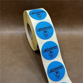 38mm körcímke - ALLERGÉN címke kék LAKTÓZMENTES nyomat