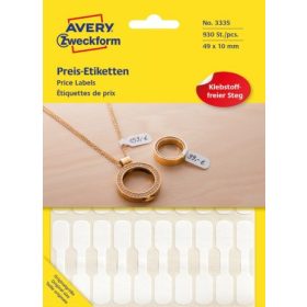 AVERY ékszercímke 49x10mm öntapadós papír