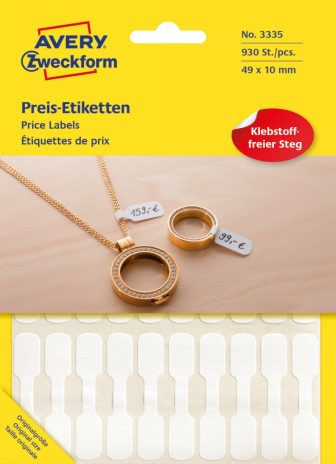 AVERY ékszercímke 49x10mm öntapadós papír +