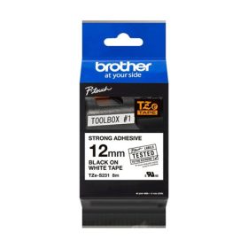   Brother 12mm P-Touch TZe-S231 szalag - fehér alapon/fekete nyomat