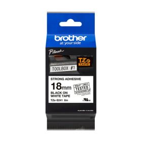   Brother 18mm P-Touch TZe-S241 szalag - fehér alapon/fekete nyomat