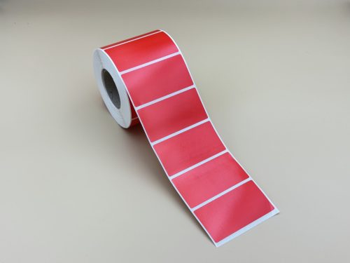 70x35mm PP Gloss műanyag címke 1000 db/40gy - PIROS tónus (P032)