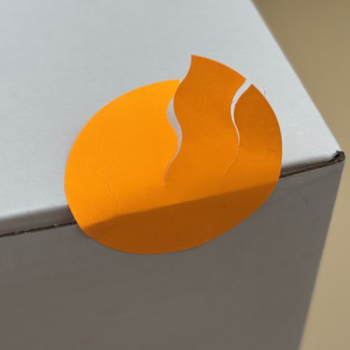 SECURITY PERFORATION 35mm körcímke BIZTONSÁGI bevágás (2000 db /40gy)  - Fluo NARANCS