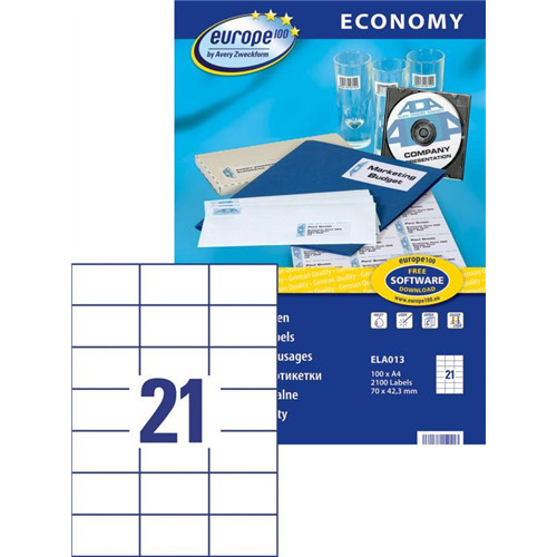 Avery Europe100 univerzális etikett 70x42,3mm - ELA013
