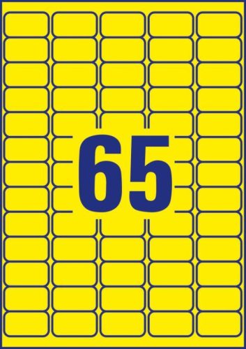 Avery univerzális visszaszedhető sárga címke  38,1x21,2mm - L4793-20