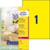 Avery visszaszedhető neonsárga címke 210x297mm - L6006-25