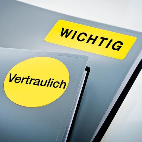 Avery visszaszedhető neonsárga címke 210x297mm - L6006-25