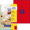 Avery visszaszedhető neon piros címke 99,1x38,1mm - L7263R-25