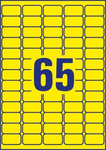 Avery visszaszedhető neon sárga címke 38,1x21,2mm - L7651Y-25
