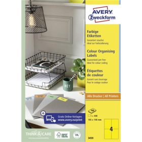 Avery univerzális címke - sárga 105x148mm (3459)