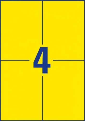 Avery univerzális címke - sárga 105x148mm (3459)