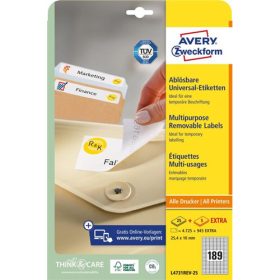   Avery visszaszedhető etikett 25,4x10mm (189db/ív) - L4731 REV-25