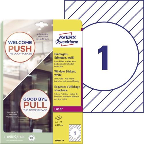 Avery kirakat matricák 200mm kör (10 ív) - L9003-10