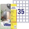 Avery univerzális címke szögletes címke fehér 35x35mm (10 ív) - 6251-10