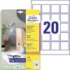 Avery univerzális címke szögletes címke visszaszedhető fehér 45x45mm (10 ív) - 6252REV-10