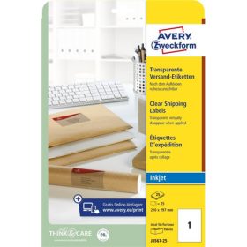 Avery átlátszó csomag címke 210x297mm - J8567-25