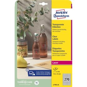 Avery víztiszta átlátszó címke 17,8x10mm - L7785-25