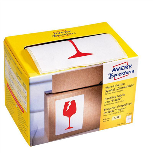 Avery piktogram Törékeny, óvatosan kezelendő! 74x100mm (7251)