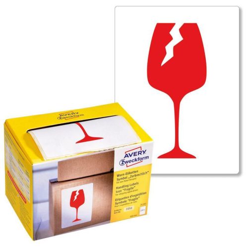 Avery piktogram Törékeny, óvatosan kezelendő! 74x100mm (7251)