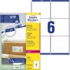 Avery fehér öntapadó csomag címke 99,1x93,1mm - L7166-100