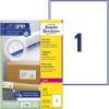 Avery fehér öntapadó csomag címke 199,6x289,1mm - L7167-100