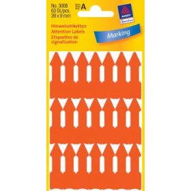 Avery NYÍL formájú címke neon piros 39x9mm (3008)