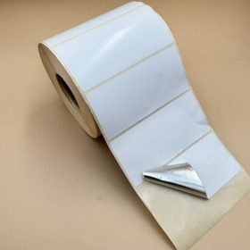   100x60mm termál transzfer TYRE ADHESIVE gumiabroncs címke 1000 db/40gy EZÜST hát - extra erős ragasztó