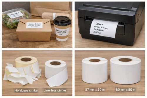 LINERLESS 57mm x 50fm/25cs thermo hordozó nélküli címke