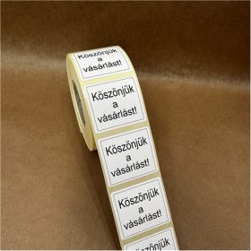   40x40mm THERMO címke 1000 db/40gy - Köszönjük a vásárlást! felirat