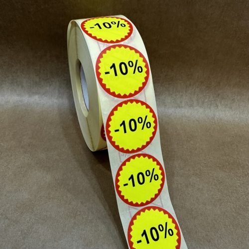 35mm FLASH körcímke 1500 db/40gy EGYEDI nyomat (-10%, -20%, -30%, -50%)