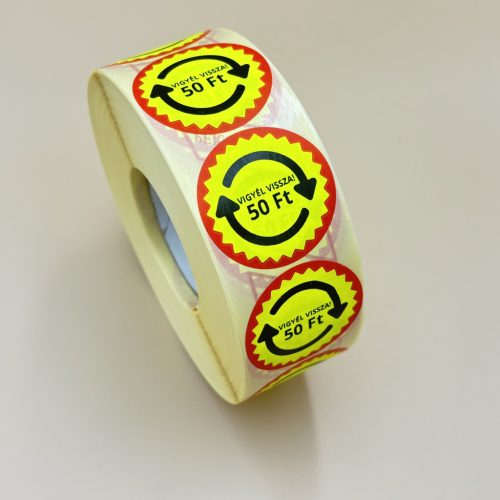 35mm FLASH körcímke 1500 db/40gy EGYEDI felirat