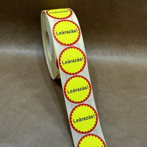 35mm FLASH körcímke 1500 db/40gy EGYEDI felirat