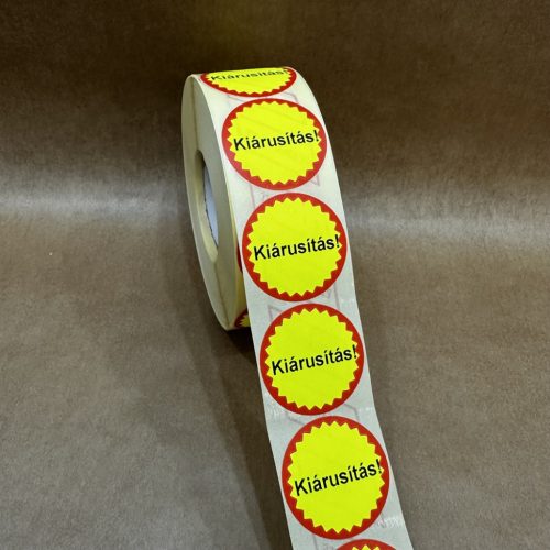 35mm FLASH körcímke 1500 db/40gy EGYEDI felirat