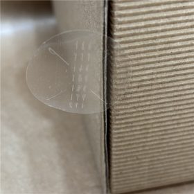   30mm átlátszó műanyag körcímke PP CLEAR 1000 db/40gy - DÉZSMAZÁRÓ + piros nyomat + RITZ