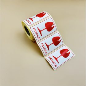   100x60mm termál transzfer címke 1000 db/40gy - Törékeny POHÁR piktogram