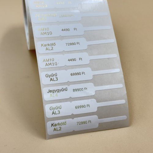 Bérnyomtatás - ÉKSZERCÍMKE fekete vagy arany nyomattal 