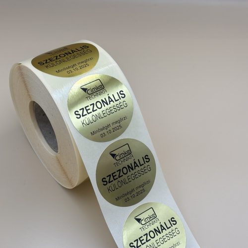 Bérnyomtatás - 38mm körcímke ARANY - EZÜST - szezonális szöveggel