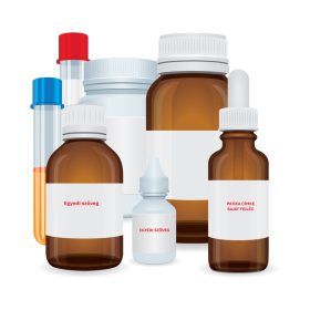 Laboratóriumi címke , gyógyszertári címke 