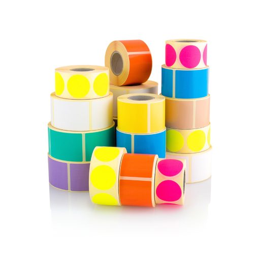 Bérnyomtatás - 38 mm színes körcímkére FLUO alapon - 1 szín fekete 