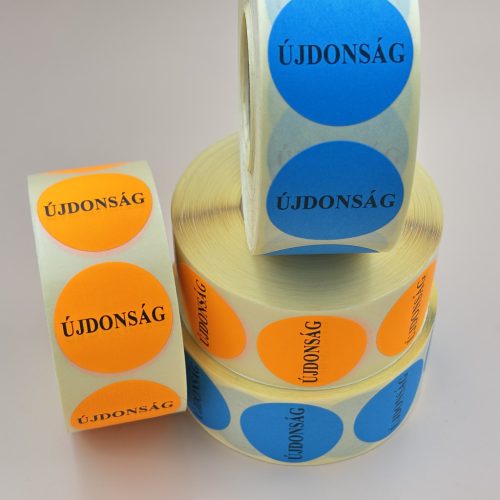 Bérnyomtatás - 38 mm színes körcímkére FLUO alapon - 1 szín fekete 