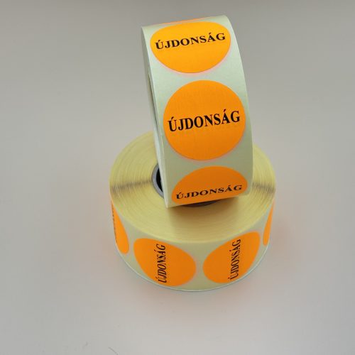 Bérnyomtatás - 38 mm színes körcímkére FLUO alapon - 1 szín fekete 