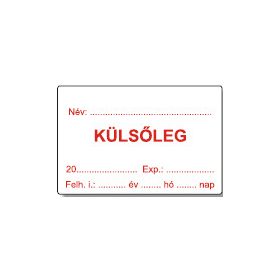 Gyógyszertári címke - KÜLSŐLEG - 70x38mm 1000 db/40gy