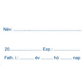   Gyógyszertári címke - Azonosító, üres + fejléc 70x38mm 1000 db/40gy - KÉK