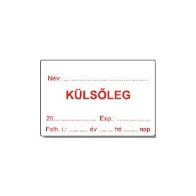 Gyógyszertári címke - KÜLSŐLEG - 50x25mm 1000 db/40gy